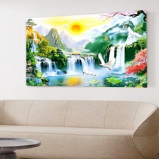 길상도 산이 지켜주고 물이 불러오는 복을 흐르게 하는 풍수 그림 폭포그림 재물은 물을 타고 오고 복은 그림을 타고 옵니다, 04번포스터만