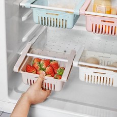 냉장고 공간 두배활용 클립형 와이드 확장 틈새선반 정리함 4P
