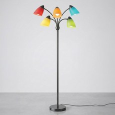 브라이텍 메두사 LED 램프 디밍 U2013 사무실용 높이 가능 플로어 거실 헤드 멀티, Jet Black