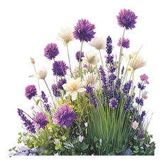 월간리빙 데코 인테리어 창문 포인트 꽃 스티커, 라벤더