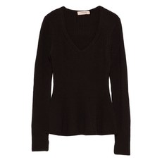 트윈셋 V넥 골지 스웨터