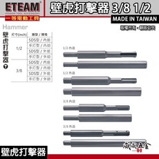 ETEAM 一等 內牙壁虎打擊器 敲擊器 手打型/SDS型 3/8/ 1/2/ 外迫/內迫 3分4分 台灣製【威威五金】, 1個, 1支 LE-KA 壁虎打擊器 2-5分用, 1支 LE-KA 壁虎打擊器 2-5分用