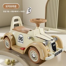 대형 붕붕카 자동차 원격 조종 발판 탑승 완구, 전기 구동, 1개, 모카브라운 리모컨 6 7V