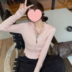 케이블 패턴 후드 니트 집업 가디건 페미닌룩 데일리룩 데이트룩 캐주얼룩 여성 의류