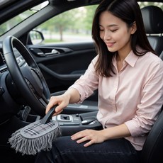 생활더하기 차량용 미니 먼지털이개 가정용 면사 가벼운 실 테라피, 1개, 35cm