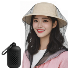 룰루레빗 보관편한 휴대용 카라비너 포켓 얼굴모기장, 1개
