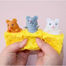 에그미 치즈 생쥐 컵다람쥐 말랑이 장난감 모형주물럭 촉감, 1세트