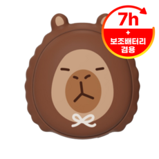 나무팩토리 카피바라 양면발열 손난로 겸용 보조배터리, 브라운, YR-32