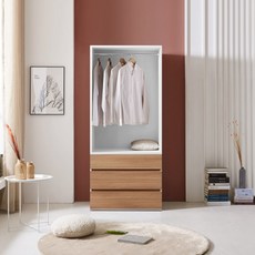 솜씨방가구 E0 루이 미니 오픈장 시스템 800 서랍옷장, 800 오픈 서랍옷장, 내추럴