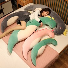 海洋長條動物抱枕睡覺夾腿抱枕兒童抱睡枕可拆洗腰靠女友生日禮物, 冰絲款海馬,80cm/ 0.65kg