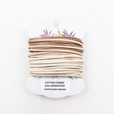 당일출고/ 오시도리 그라데이션 면코팅끈 2mm 450cm/ 파우치 목걸이줄 팔찌줄, 1개, 카푸치노 브라운 그라데이션