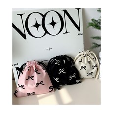 글로우엘 리본 미니 스트링 복조리 화장품 파우치 메이크업 데일리 수납 정리 휴대용 가방