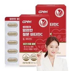 [1박스당 2개월분] GNM 맘편한 비헴철 임산부 철분 비타민C / 철분제 수유부, 60정, 2개