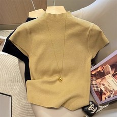 Yellwel 반목 반팔 여성용 여름 슬림핏 민소매 상의 DJP