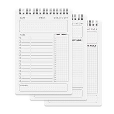 ErrifY 심플 데일리 플래너 다이어리, 3개, 화이트