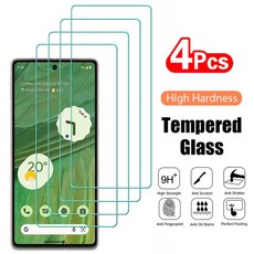 구글 픽셀 9 10 8 Pro 9A 8A 7 7A 6 6A 5 4A 4 XL 3용 강화유리 4개 보호 투명 스크린 필름, 01 4 Pieces, 24 For Pixel 8 Pro