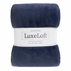 Berkshire Life LuxeLoft 담요 (네이비 블루 트윈) 트윈 (167.6cm x 233.7cm), Berkshire Life LuxeLoft 담요 (네이