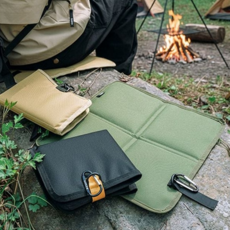 피크닉 등산 방석 캠핑 휴대용 접이식 경량 1인용, 베이지