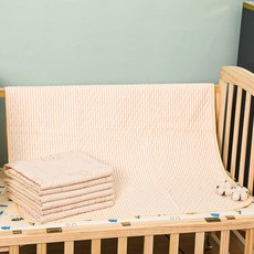 嬰兒隔尿墊防水可水洗彩棉寶寶尿布墊產婦護理墊夏季月經姨媽墊子, 1個, 棕白條紋