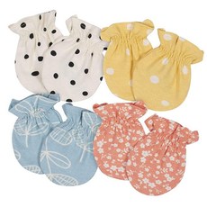 Gerber 여아용 장갑 4팩 오렌지/옐로우/그린/아이보리 0-3개월