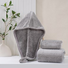 유니풀리 극세사 헤어 드라이타올 타입2, 1개, 그레이