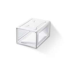 透明磁吸式可疊加鞋盒，防塵透氣加厚鞋盒，簡約時尚收納鞋盒, 磁吸透白, 1個