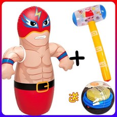 台灣出貨 大號95cm充氣恐龍不倒翁玩具兒童PVC氣球健身卡通拳擊禮品, 85cm閃電俠+打氣筒+65cm錘, 1個