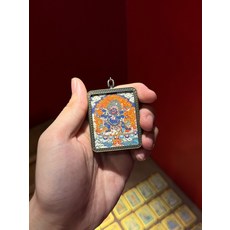 半手繪手工描金唐卡大黑天 4*5 單面, 如圖所示, 1個
