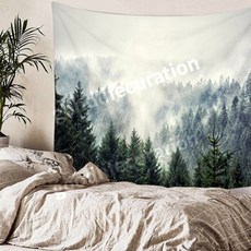 울창한 나무 숲 배경 패브릭 포스터 자연 풍경 대형 액자, 180x300cm (설치), G0193 네루