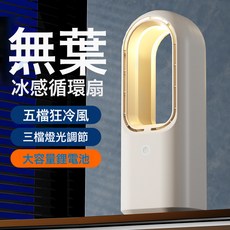 新款USB無葉風扇充電靜音便攜辦公迷你風扇加溼噴霧製冷風扇, 無葉風扇★充電款2400毫安:1個