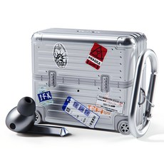 miak 行李箱造型耳機保護殼, 銀色, 1個, Galaxy Buds 3/3 Pro