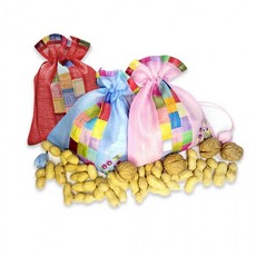 [모닝]각종견과류 정월대보름 부럼 복주머니 피땅콩 100g 호두 4알 견과류, 1개