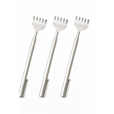 휴대용 5단 접이식 등긁개 안테나 효자손 길이조절 스테인리스, 3개, 실버