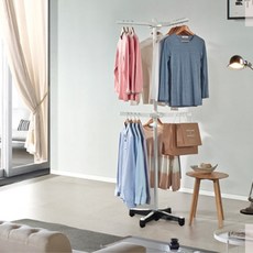 돌아가는 행거 회전옷걸이 철제 공간활용 360도, 블랙, 바퀴없음