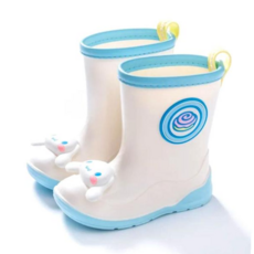 유아장화 시나모롤 입체 페이스 화이트 레인부츠