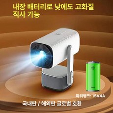 미니 빔프로젝터 캠핑용 내장배터리 안드로이드 빔프로젝트 가정용 무선, A. 플러그인 충전식 2시간, 기본 색상