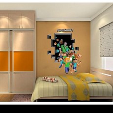 마인크래프트 3D 입체 데코 포인트 벽장식 스티커 50X70, G타입