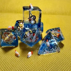 새로운 DND 고급 7종 레진 D4 D10 주사위 세트 다면체 인라인 동물 RPG 보드 게임 및 테이블탑, 04 Fish