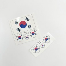 태극기 응원 타투 일회용 스티커, 1개, .