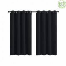 누에룸 블랙 암막커튼 2장 작은창암막커튼