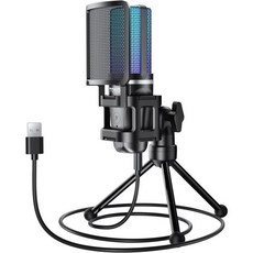 PC용 TONOR 게이밍 USB 마이크 삼각대 스탠드가 있는 RGB 콘덴서 컴퓨터 퀵 음소거 게인 컨트롤 게이밍 스트리밍 팟캐스트 녹음 노트북/PS4/PS5 TC7, TC777 Pro, TC777 Pro