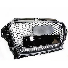 A3/S3 용 허니컴 그릴 메쉬 8V 2014 스타일 Hex 앞 범퍼 후드 New, 16 Chrome Emblem33