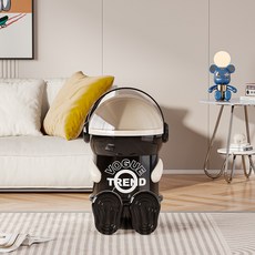 垃圾桶家用客廳臥室大號大容量垃圾筒帶蓋創意夾縫高腳廚房垃圾桶, 1個, 黑白款-坐姿式:1個