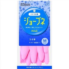 Dunlop Jobune 日本進口超薄家事手套 粉紅色 M號 耐用防油污 輕薄貼合 男女適用, 1個, 粉紅色 M