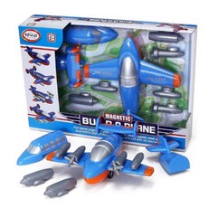두살 아기 창의력 자석블록놀이 장난감 남아장난감 유치원장난감 조카선물, 1개, 조립비행기-블루