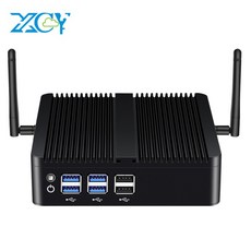XCY 팬리스 PC 인텔 코어 i7 4500U 기가비트 이더넷 HDMI VGA 디스플레이 8x USB 포트 지지대 와이파이 윈, No RAM No SSD NoWiFi, 01 Intel Core i7-4500U