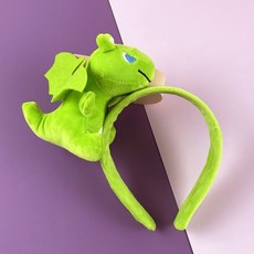 아이템팡 동물 머리띠 놀이동산 파티 운동회 생일 놀이공원, 드래곤인형-그린