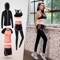 여성 운동복 5종세트 요가복 필라테스 트레이닝 헬스복 런닝복 조깅복