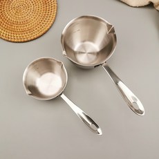 계량컵 120/200ml 304 스테인레스 도구 이중 노즐 스틸 측정 스푼 베이킹 전환, 대형 200ML 스틸 계량스푼