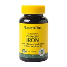 NaturesPlus 天然佳 鐵&維他命C咀嚼錠, 90入, 1個, 90顆